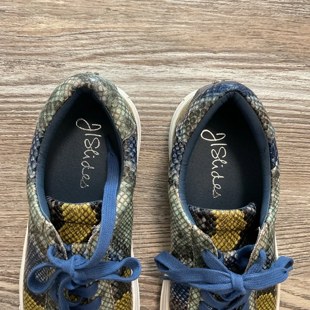J Slides Lucki Blue Snakeskin Sneakers 7